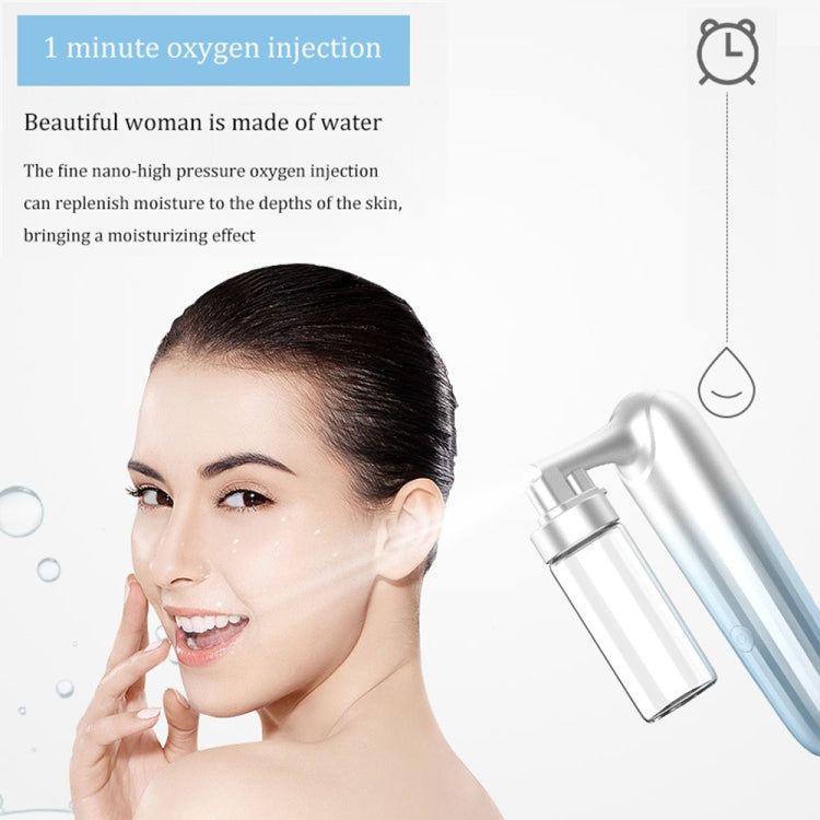 Handheld Nano-Spray Water Replenishment Device Portable Household Facial Beauty High-Pressure Oxygen Injection Device, Style:Short Pot