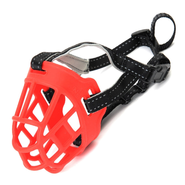 Mesh Breathable Silicone Anti-bite and Anti-call Pet Muzzle, Specification: Number 5