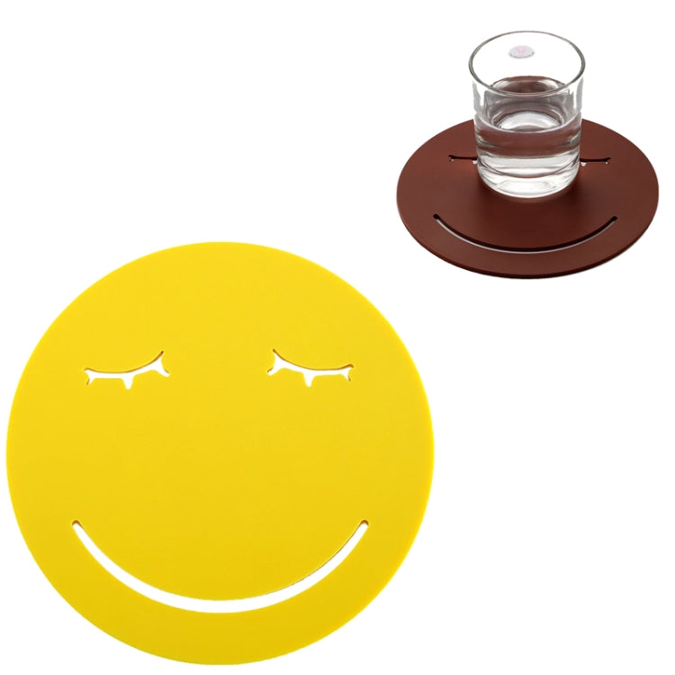 3 PCS Smile Face Expression Shape Food Grade Silicone Placemat Household Insulation Pad Cartoon Expression Non-Slip Table Mat Microwave Heating Pad