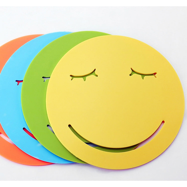 3 PCS Smile Face Expression Shape Food Grade Silicone Placemat Household Insulation Pad Cartoon Expression Non-Slip Table Mat Microwave Heating Pad