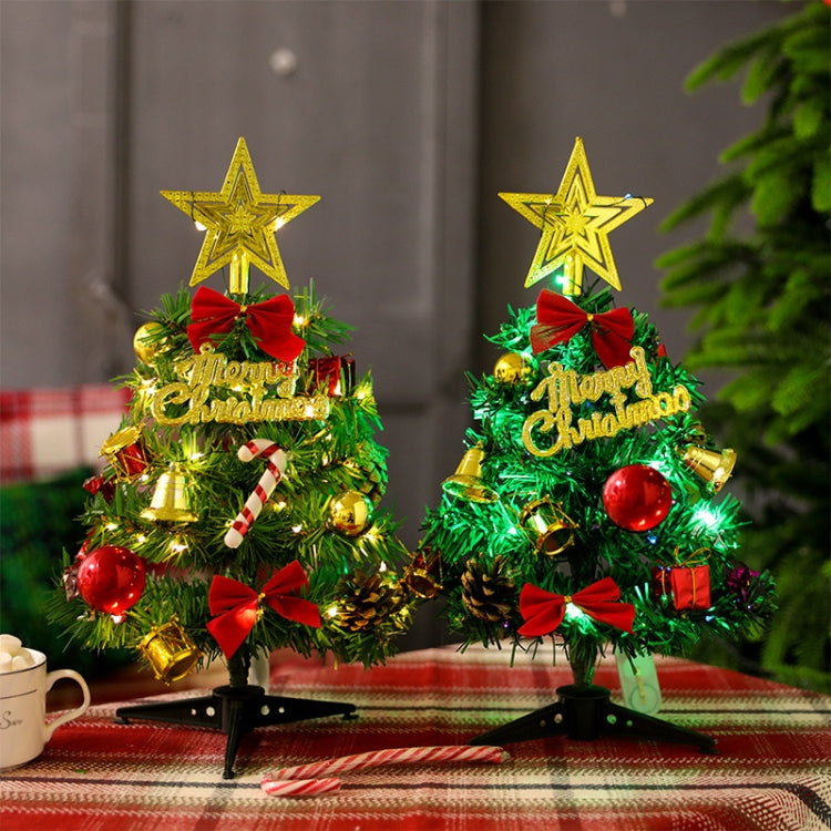 2 PCS Christmas Decoration Shopping Mall Decoration Supplies Desktop Mini Christmas Tree Set With Lights
