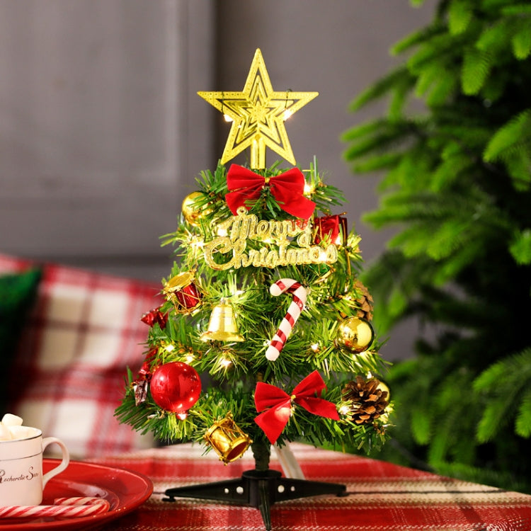 2 PCS Christmas Decoration Shopping Mall Decoration Supplies Desktop Mini Christmas Tree Set With Lights