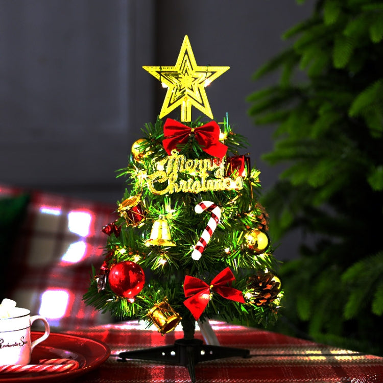 2 PCS Christmas Decoration Shopping Mall Decoration Supplies Desktop Mini Christmas Tree Set With Lights