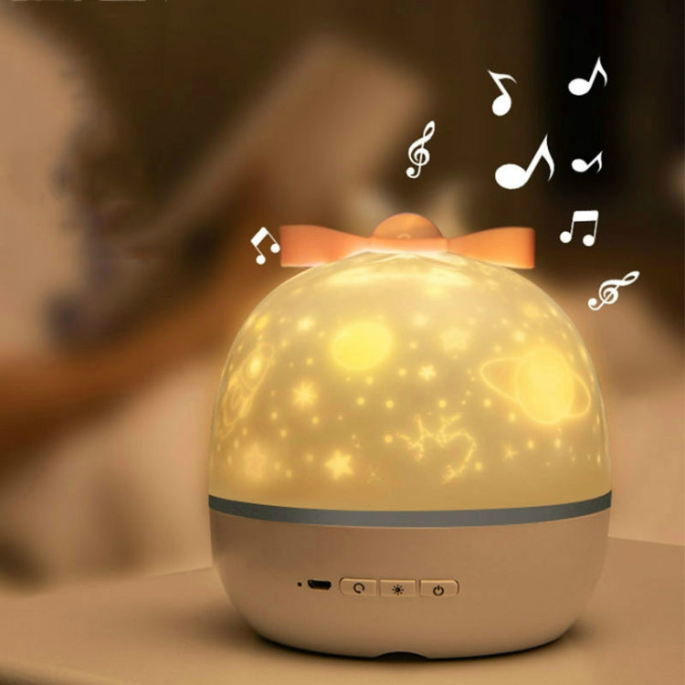 Romantic Starry Projection Night Light Children Bedside Decoration Gift Lamp, Style:Music Box