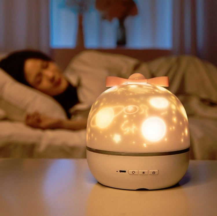 Romantic Starry Projection Night Light Children Bedside Decoration Gift Lamp, Style:Music Box