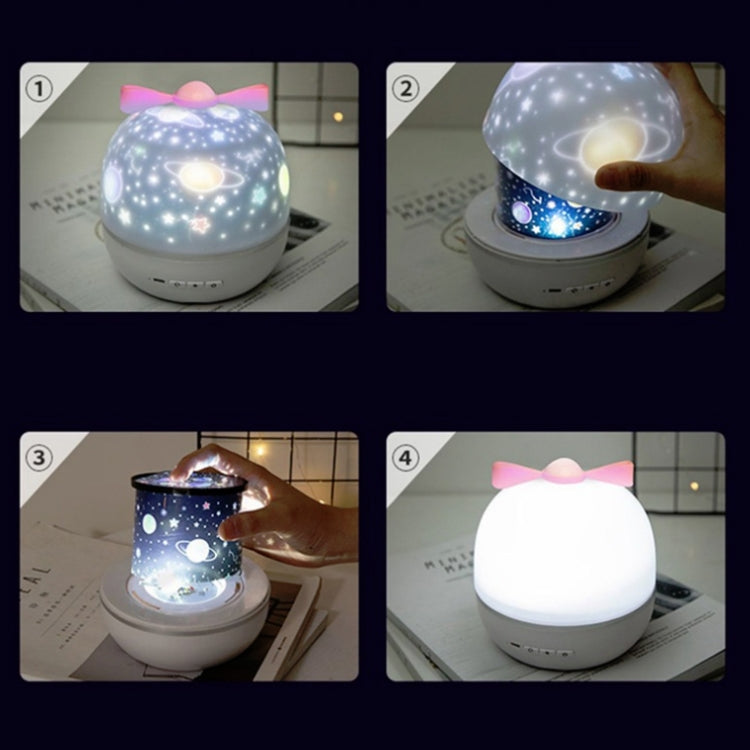 Romantic Starry Projection Night Light Children Bedside Decoration Gift Lamp, Style:Music Box