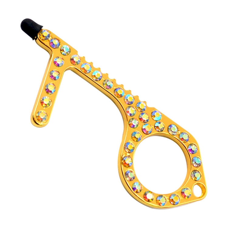 10 PCS Zinc Alloy Diamond-Studded Non-Contact Door Openner Safety Protection Door Hook Press Elevator Button Tool
