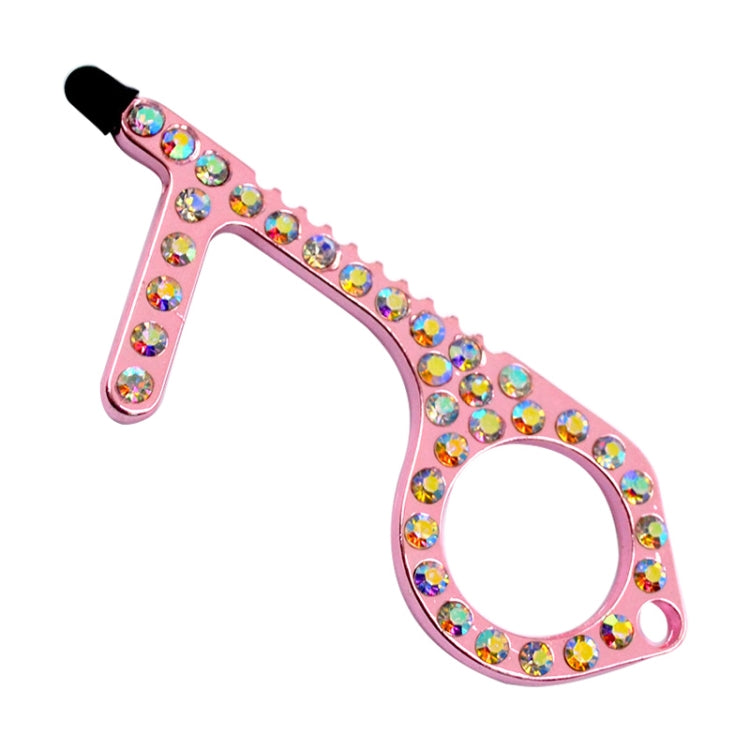 10 PCS Zinc Alloy Diamond-Studded Non-Contact Door Openner Safety Protection Door Hook Press Elevator Button Tool