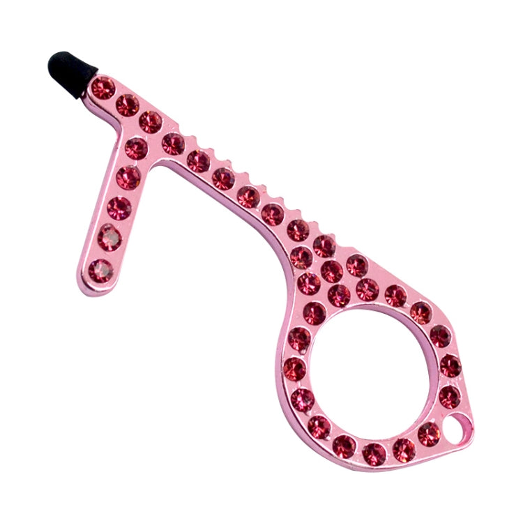 10 PCS Zinc Alloy Diamond-Studded Non-Contact Door Openner Safety Protection Door Hook Press Elevator Button Tool