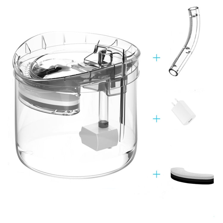 Pet Automatic Circulating Silent And Does Not Leak Electricity Water Dispenser, Specification: EU Plug, Style:Transparent Color