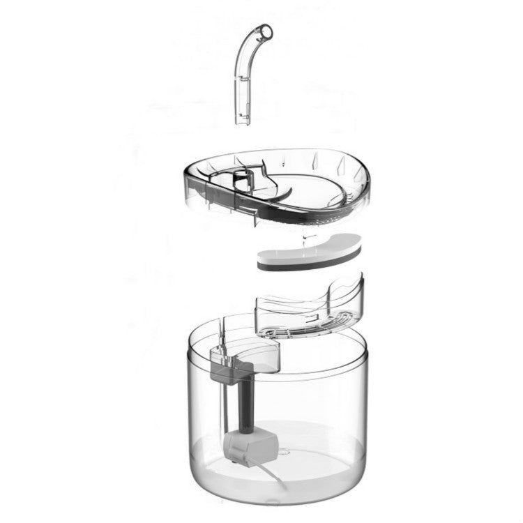 Pet Automatic Circulating Silent And Does Not Leak Electricity Water Dispenser, Specification: EU Plug, Style:Transparent Color