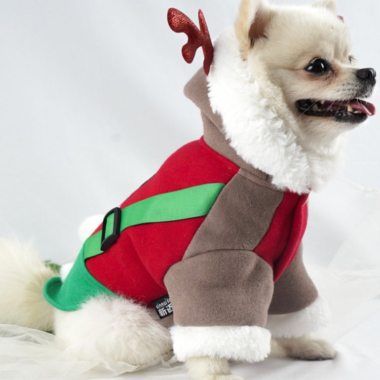 Pet Christmas Clothes Fall Winter Small Dog Cute Fawn Transformation Dress, Size: M