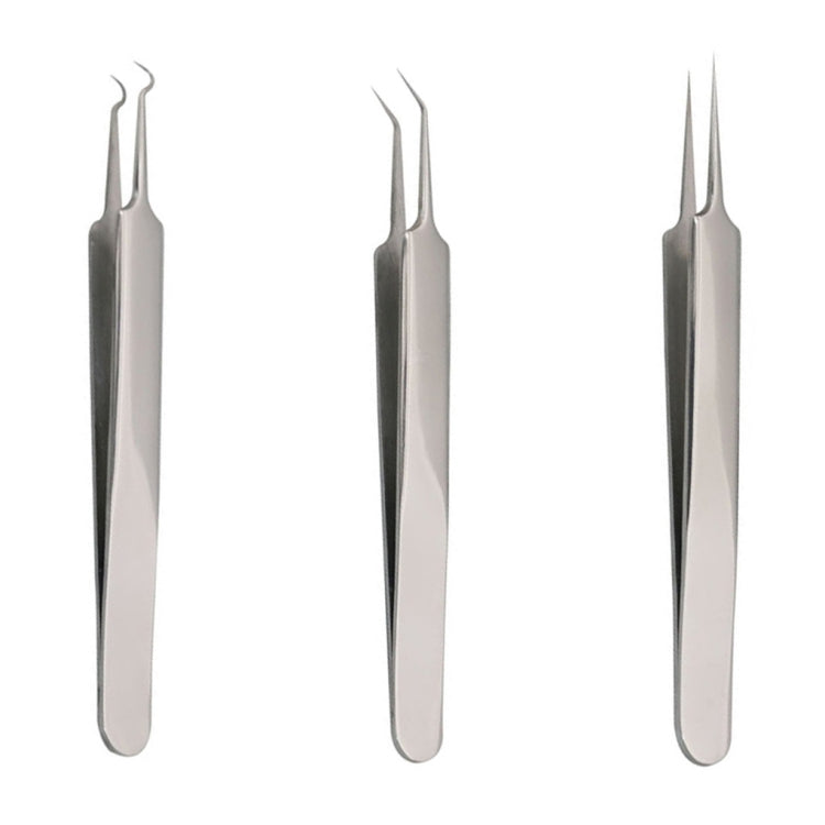 Stainless Steel Straight Bend Curved Blackhead Acne Clip Tweezer Pimple Remover(Curved Clip)
