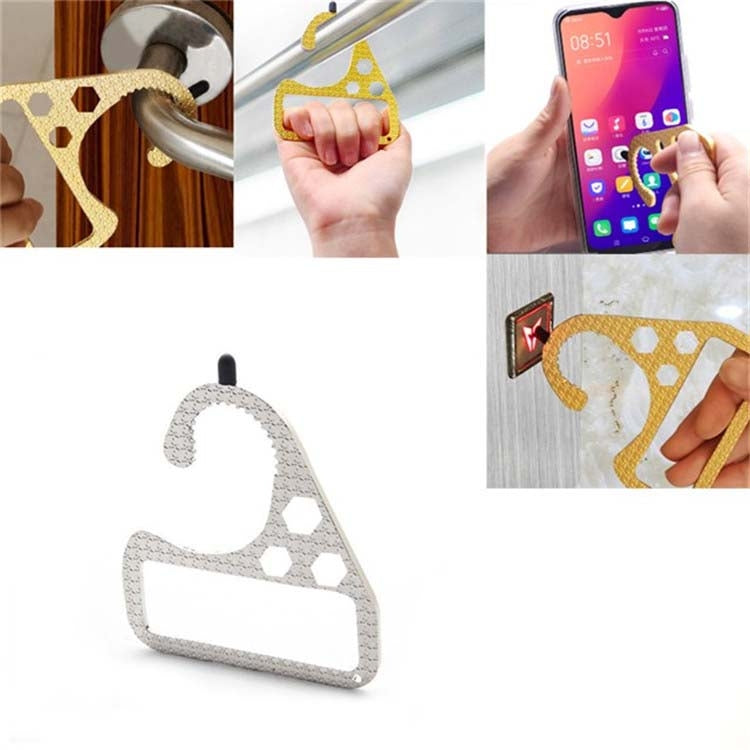 4 PCS Multifunctional EDC Door Opener Non-Contact Press Elevator Protection Keychain Handrail Pull Ring