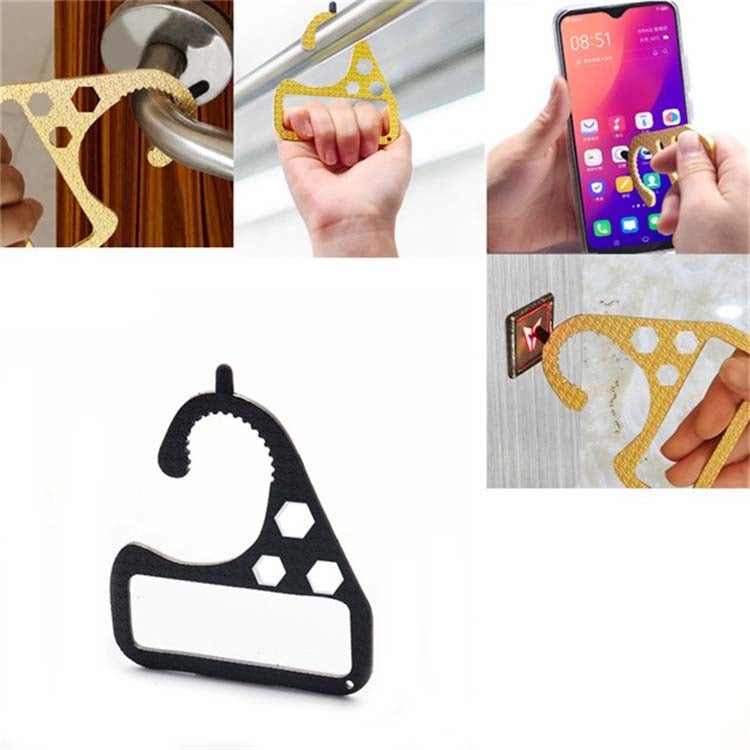 4 PCS Multifunctional EDC Door Opener Non-Contact Press Elevator Protection Keychain Handrail Pull Ring