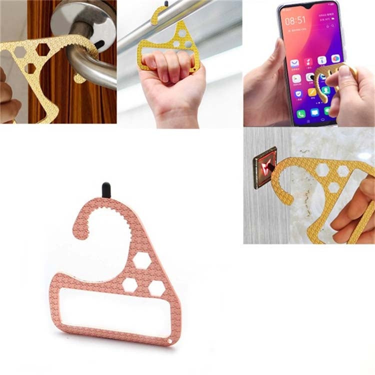 4 PCS Multifunctional EDC Door Opener Non-Contact Press Elevator Protection Keychain Handrail Pull Ring