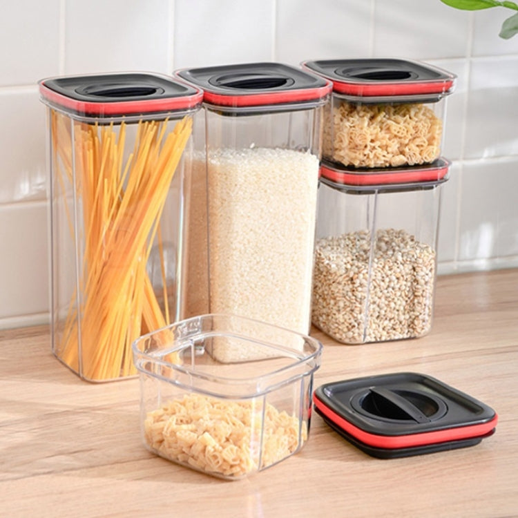 3 PCS Kitchen Storage Jar Sealed Refrigerator Food Storage Box Household Moisture-Proof Dried Fruit Jar, Capacity:2000ml(Black Red)