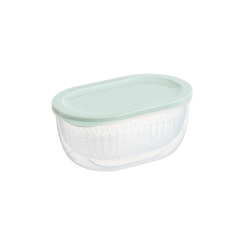 3 PCS Kitchen Chopped Green Onion Storage Box Refrigerator Food Storage Box Transparent Drain Sealed Box(Mint Green)