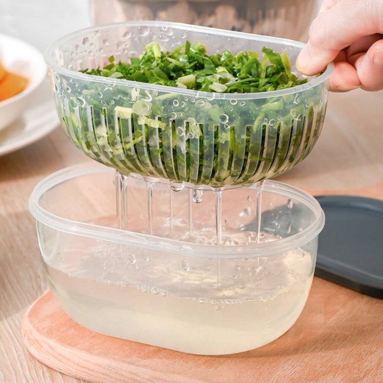 3 PCS Kitchen Chopped Green Onion Storage Box Refrigerator Food Storage Box Transparent Drain Sealed Box(Mint Green)