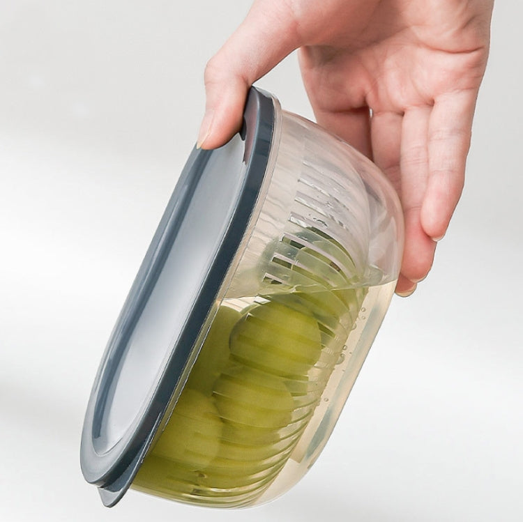 3 PCS Kitchen Chopped Green Onion Storage Box Refrigerator Food Storage Box Transparent Drain Sealed Box(Mint Green)