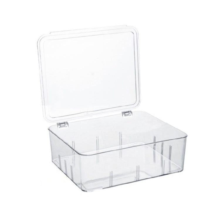 Food Storage Box Transparent Separated Fresh-Keeping Box Refrigerator Plastic Cold Storage Box, Style:No Grid