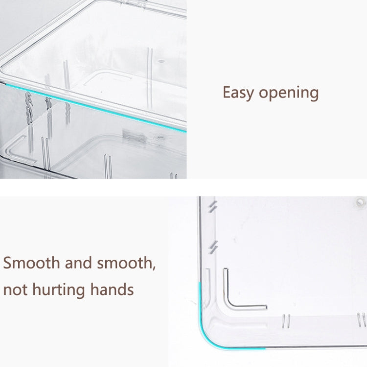 Food Storage Box Transparent Separated Fresh-Keeping Box Refrigerator Plastic Cold Storage Box, Style:Two-section Horizontal