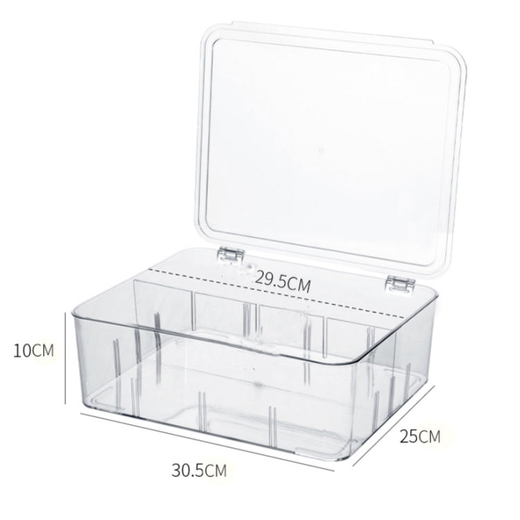 Food Storage Box Transparent Separated Fresh-Keeping Box Refrigerator Plastic Cold Storage Box, Style:Two-section Horizontal