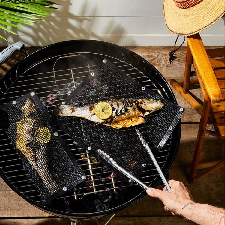 3 PCS Non-Stick Grid Sheet Teflon Barbecue Mat Grill Grid Mat, Size:36x42 cm
