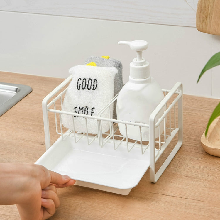 Bathroom Wrought Iron Shelf Sponge Wipe Drain Rack Household Storage Rack