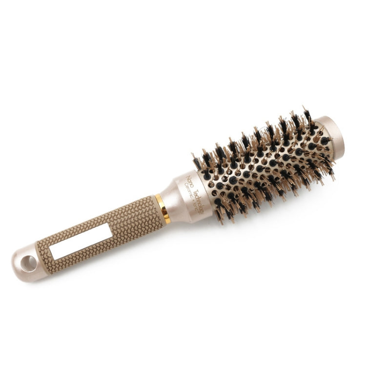 Ceramic Aluminium Hair Comb Round Brush with Nylon Bristle Professional Barber Styling Hair Brush