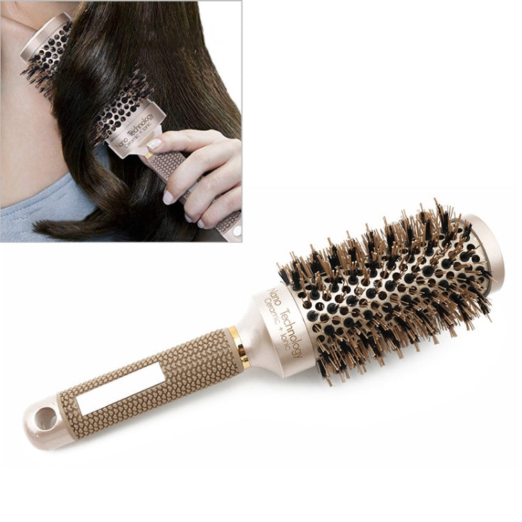 Ceramic Aluminium Hair Comb Round Brush with Nylon Bristle Professional Barber Styling Hair Brush