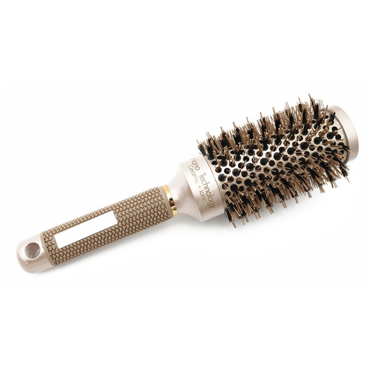 Ceramic Aluminium Hair Comb Round Brush with Nylon Bristle Professional Barber Styling Hair Brush