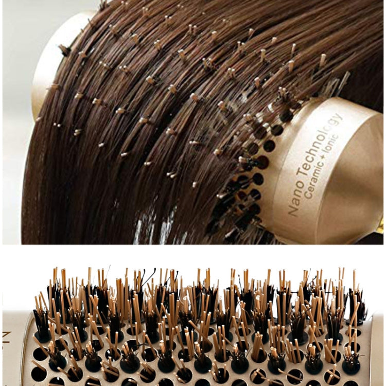 Ceramic Aluminium Hair Comb Round Brush with Nylon Bristle Professional Barber Styling Hair Brush