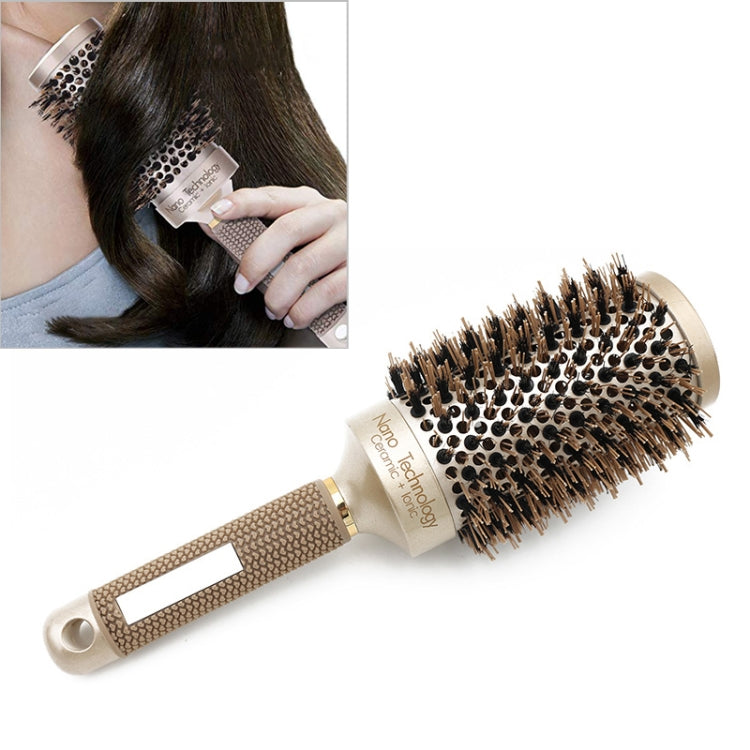 Ceramic Aluminium Hair Comb Round Brush with Nylon Bristle Professional Barber Styling Hair Brush