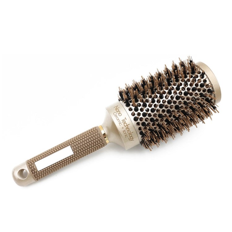 Ceramic Aluminium Hair Comb Round Brush with Nylon Bristle Professional Barber Styling Hair Brush