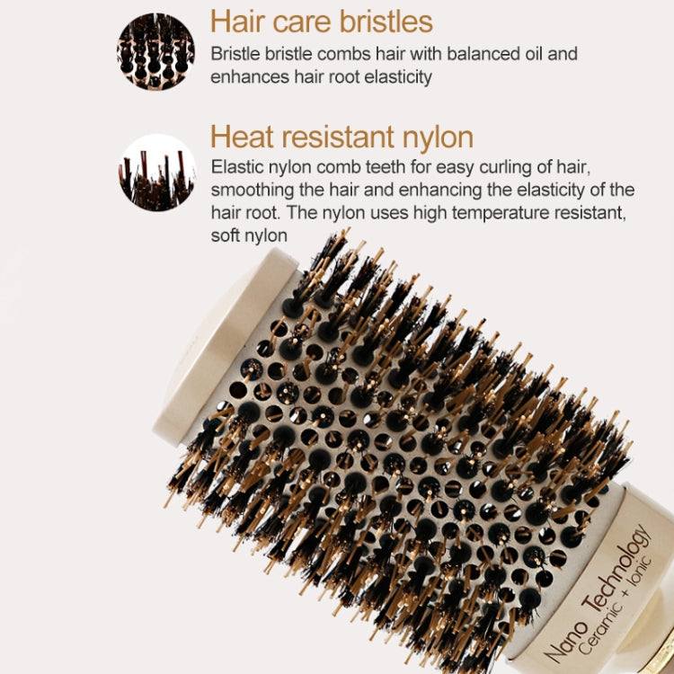 Ceramic Aluminium Hair Comb Round Brush with Nylon Bristle Professional Barber Styling Hair Brush