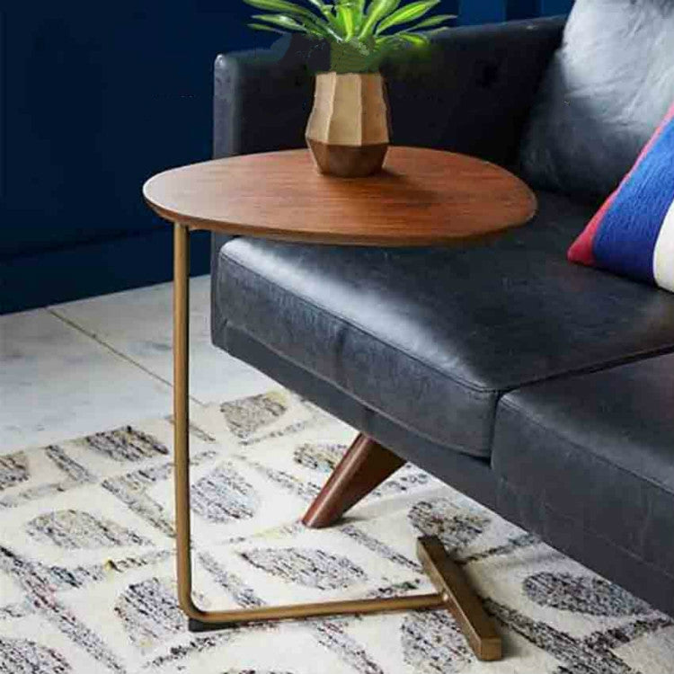 Small Coffee Table Modern Simplicity Bedside Table Nordic Style Iron Solid Wood Side Table Mini Creative Tea Table, Size:45*30*60cm
