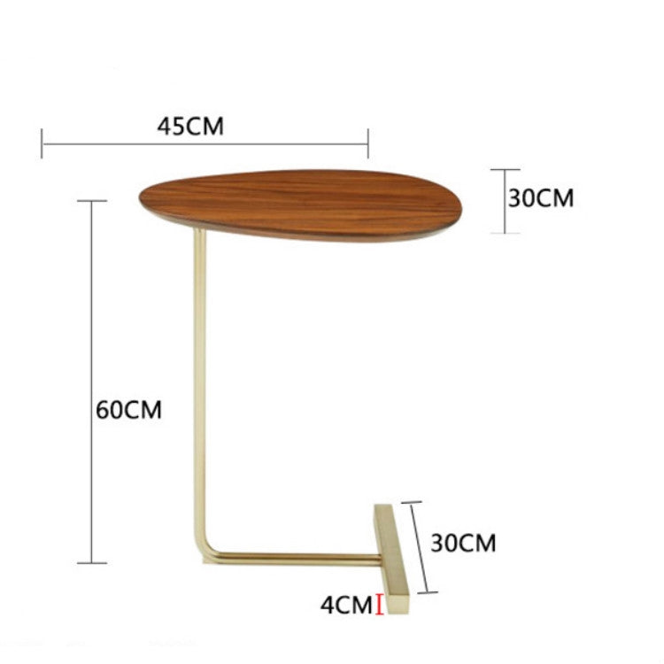 Small Coffee Table Modern Simplicity Bedside Table Nordic Style Iron Solid Wood Side Table Mini Creative Tea Table, Size:45*30*60cm