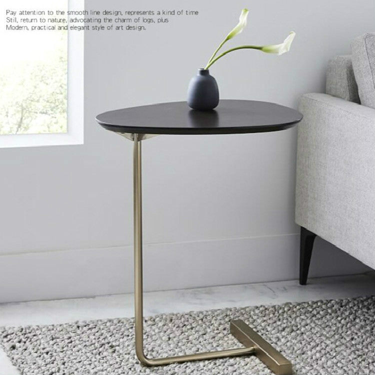 Small Coffee Table Modern Simplicity Bedside Table Nordic Style Iron Solid Wood Side Table Mini Creative Tea Table, Size:45*30*60cm