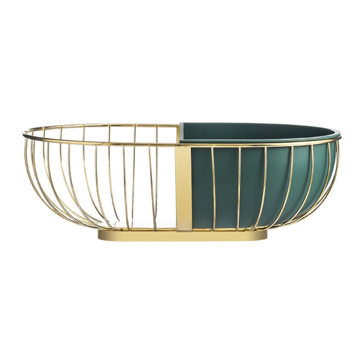 Wrought Iron Fruit Tray Hollow Home Coffee Table Snack Tray, Style:Golden