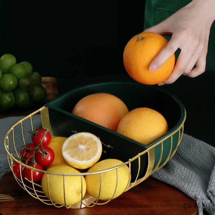 Wrought Iron Fruit Tray Hollow Home Coffee Table Snack Tray, Style:Golden
