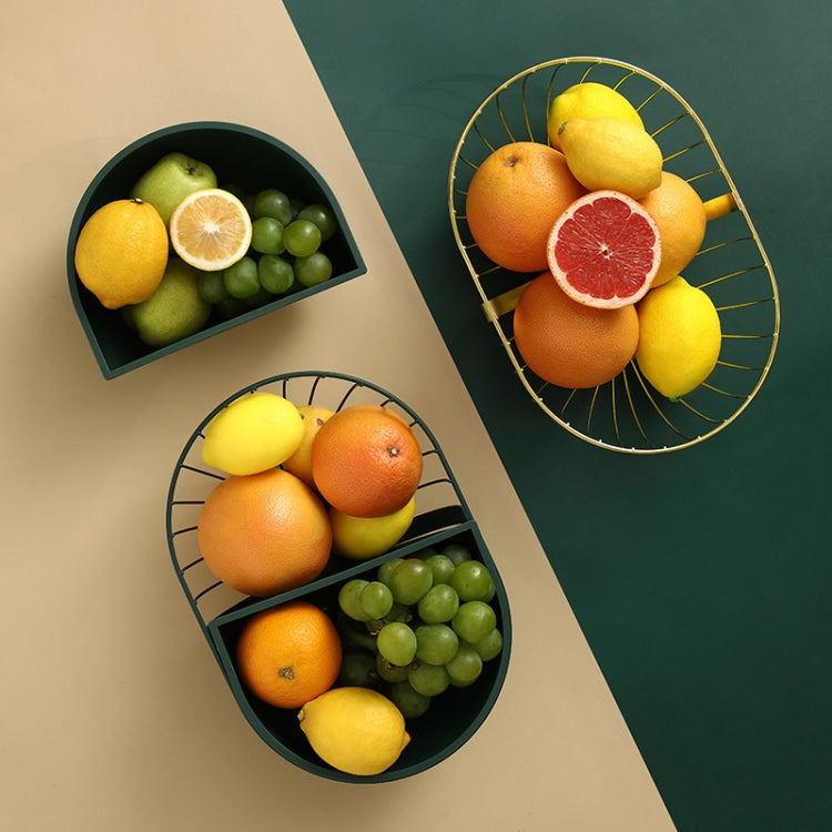 Wrought Iron Fruit Tray Hollow Home Coffee Table Snack Tray, Style:Golden