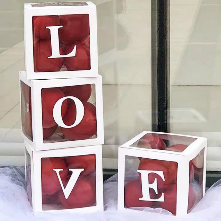 Wedding Birthday Party Decoration Transparent Letter Balloon Box