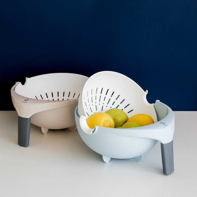 Fruit Plastic Basket With Handle Non-Slip Double Drain Basket Random Colour Delivery