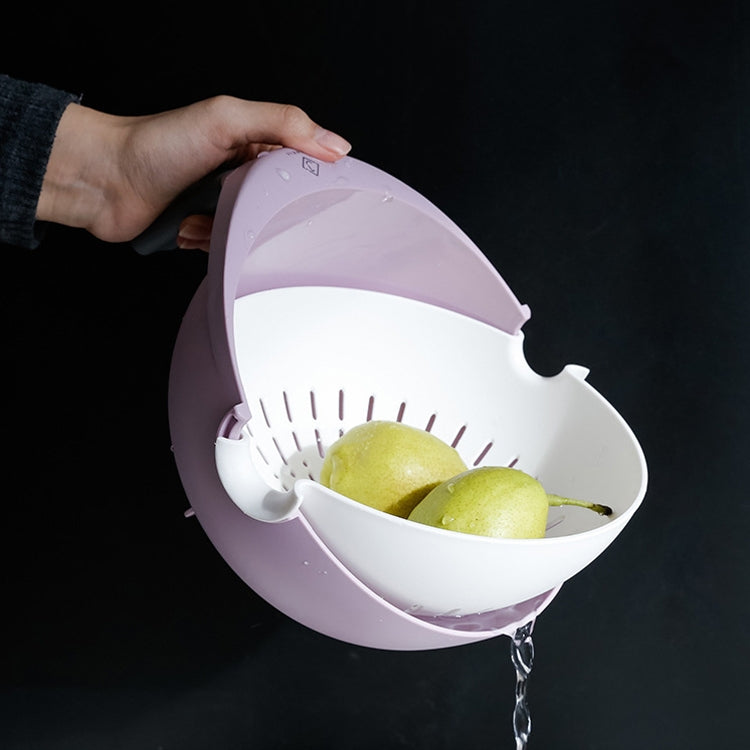 Fruit Plastic Basket With Handle Non-Slip Double Drain Basket Random Colour Delivery