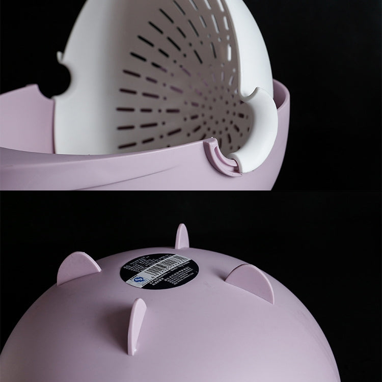 Fruit Plastic Basket With Handle Non-Slip Double Drain Basket Random Colour Delivery