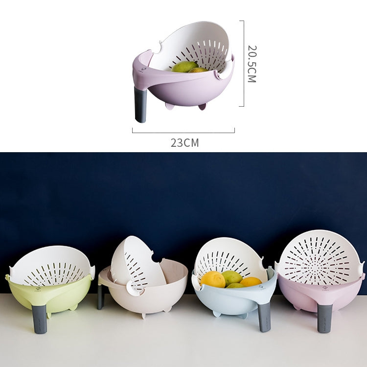 Fruit Plastic Basket With Handle Non-Slip Double Drain Basket Random Colour Delivery
