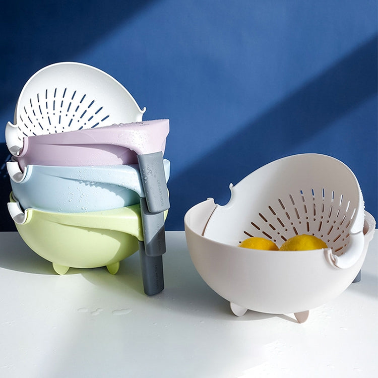 Fruit Plastic Basket With Handle Non-Slip Double Drain Basket Random Colour Delivery