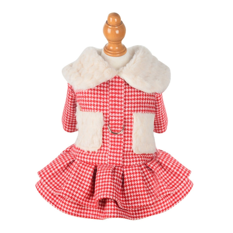 Doll Collar Plus Velvet Warm Pet Cat And Dog Woolen Cloth Princess Dress Without Leash, Size: S