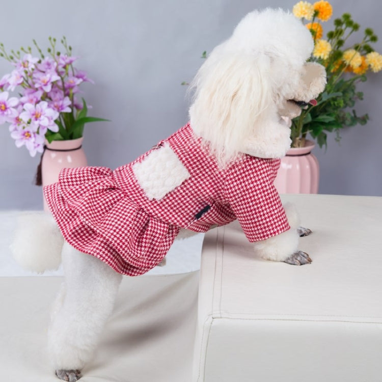 Doll Collar Plus Velvet Warm Pet Cat And Dog Woolen Cloth Princess Dress Without Leash, Size: S